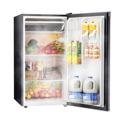 4.4 Cu.Ft Mini Fridge with Freezer, Single Door Mini Refrigerator for Bedroom, Extra Large Capacity, Energy-efficient, Small fridge for Off