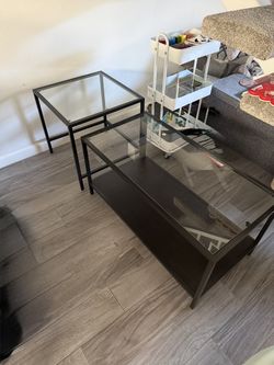 Glass coffee and end tables