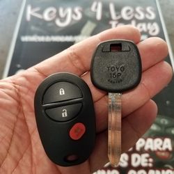 $100 in Pomona/Upland | 2005-17 Toyota Remote & Key Copy (Sequoia, Sienna, Tundra, Tacoma, Avalon, Solara)