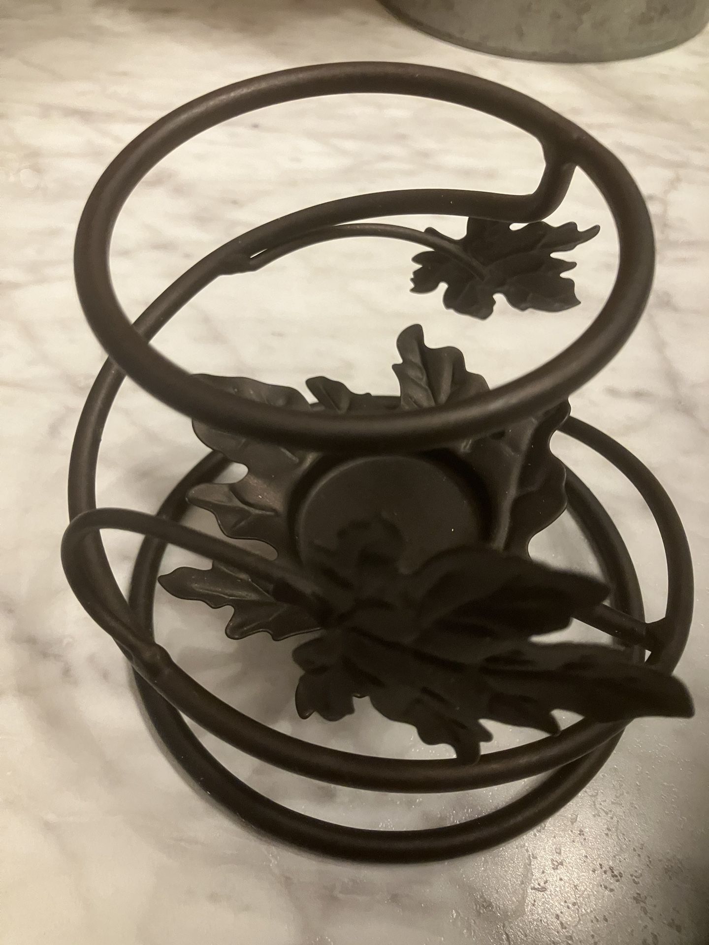 Partylite Candle Holder-Spiral Stand with Maple Leaf