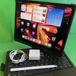 256GB Apple IPad Pro 11” 3rd Generation (2021 model / M1 chip ) WiFi + cellular (5G / AT&T, T-Mobile, Verizon etc) with pen, keyboard & Accessories