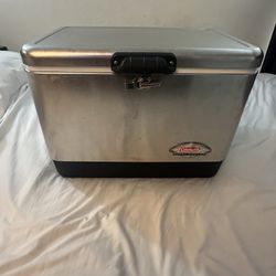 Vintage Coleman Stainless Steel Cooler