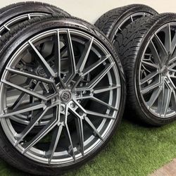 NEW 26 inch gun metal gray tis wheels with 305/30r26 lionhart tires