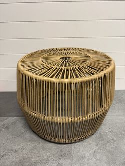 Round Woven Side Table