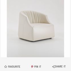 Italian Leather Accent Lounge Chair 