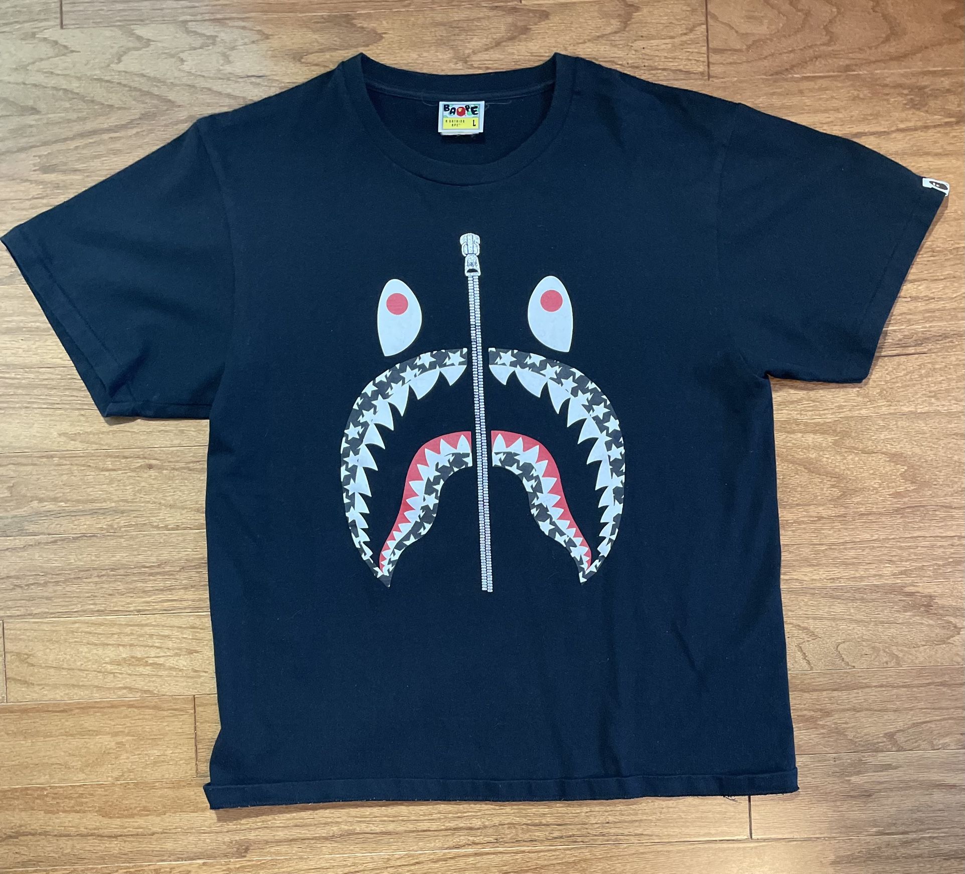 Bape Black Shark Face T Shirt Size Large
