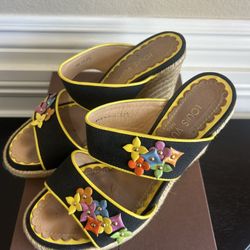 Authentic Louis Vuitton Espadrille Wedges 