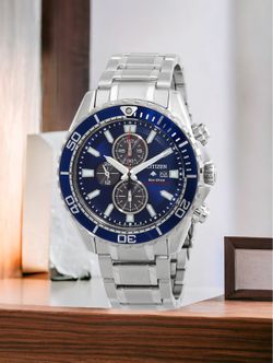 Eco-Drive Men's Chronograph Promaster Diver Stainless Steel Bracelet Watch 46mm 