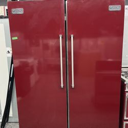 Viking Professional Red Built In 60” Fridge & Freezer Column Set
