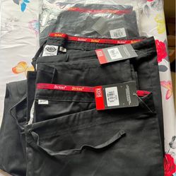 NWT 3 Pair Large Black Dickies Scrub Pants