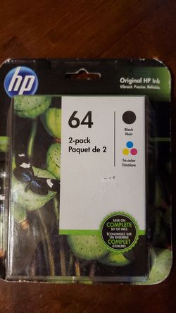 HP 64 BLACK & TRI-COLOR INK- NEW