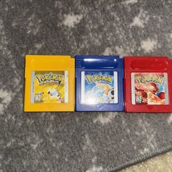 Pokémon Blue Red And Yellow For Gameboy 