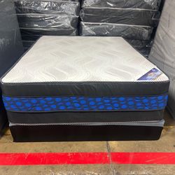 Queen Pillows Top - 14 To 16 Inch - With Free Box Spring - Same Day Delivery