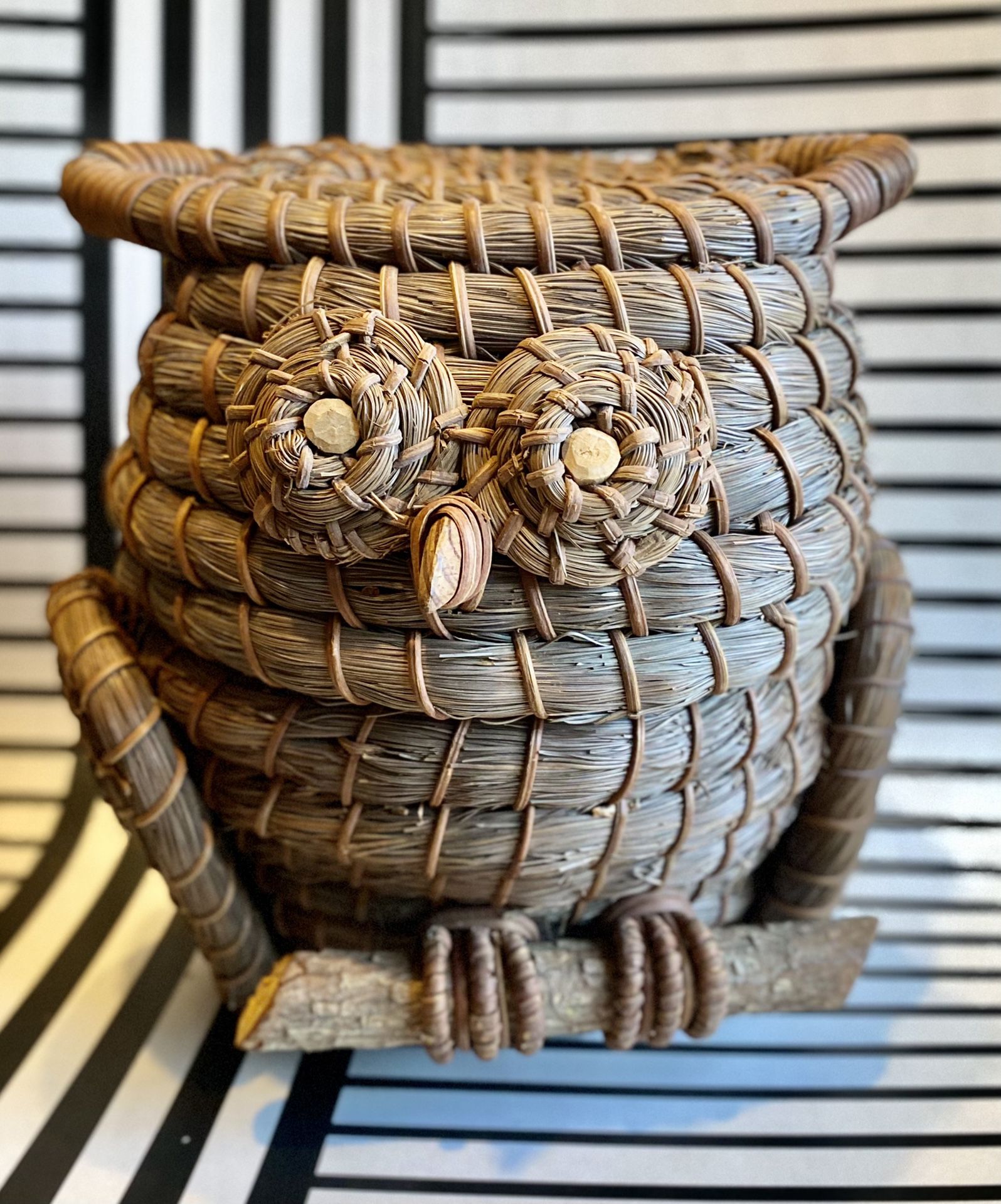 Vintage Native American Pine Needle Owl