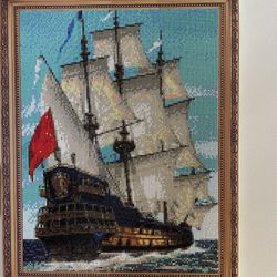 Bead painting. Size: 40 x 50 cm
