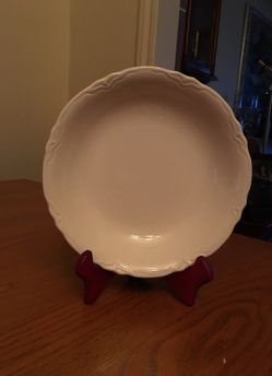 Vintage 8" Cream Vegetable Serving Bowl W/ Scrolling