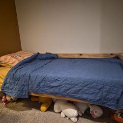 Twin Bed Natural Wood