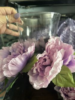 3 Used Lilac/Lavender Vases