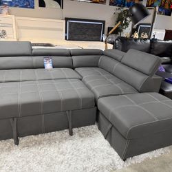 Pull Out Sleeper Sectional With Storage Ottoman $500 Off