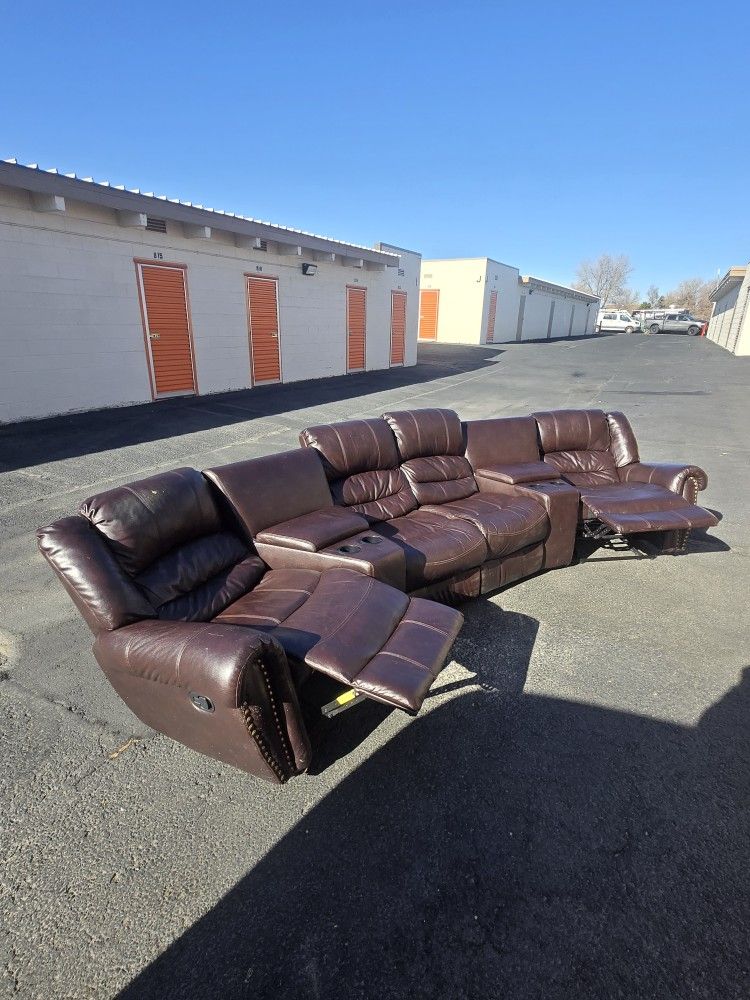 Brown Sectional Recliner