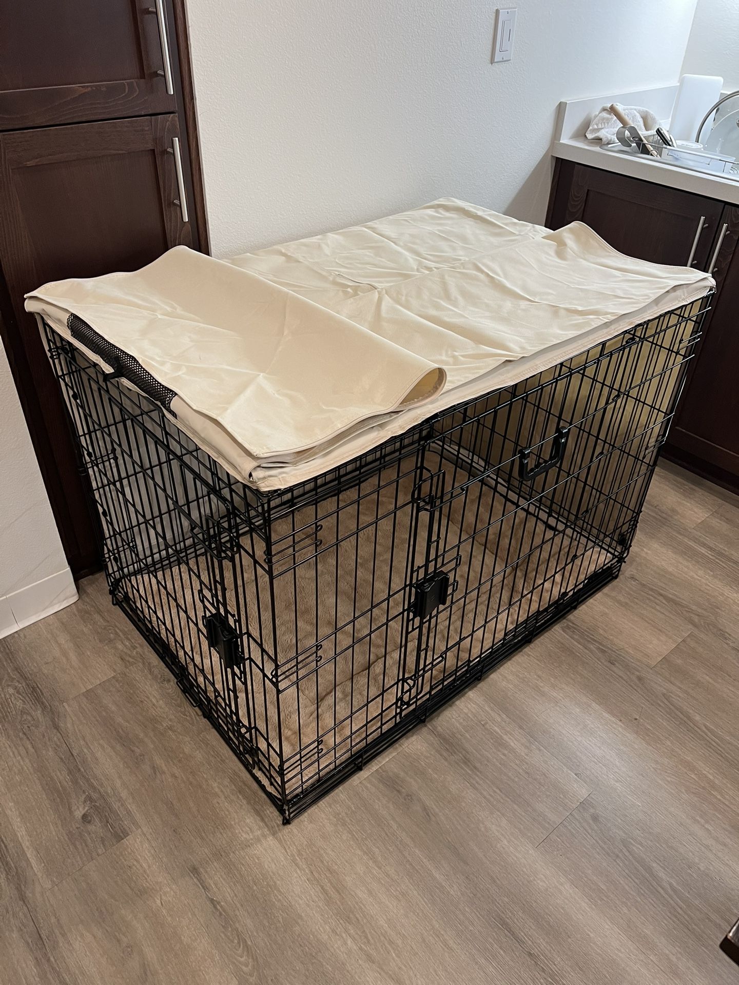 Extra Large Dog Crate, Bed, and Cover
