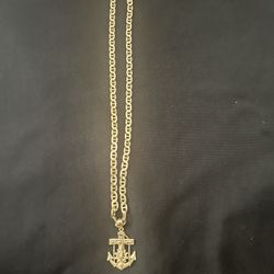 20” Gold Chain & Anchor Charm 