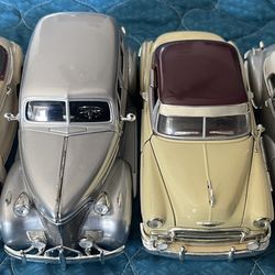 Vintage 1:18 Diecast Classic Cars Lot (4) – 1930s 1940s Cadillac Buick Packard Style Models