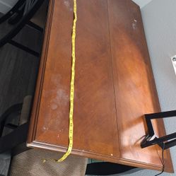 Wood Table And Two Chairs