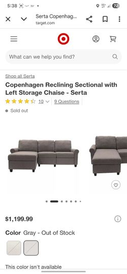 Sofa Sectional. Serta Copenhagen Reclining Sectional With Storage 
