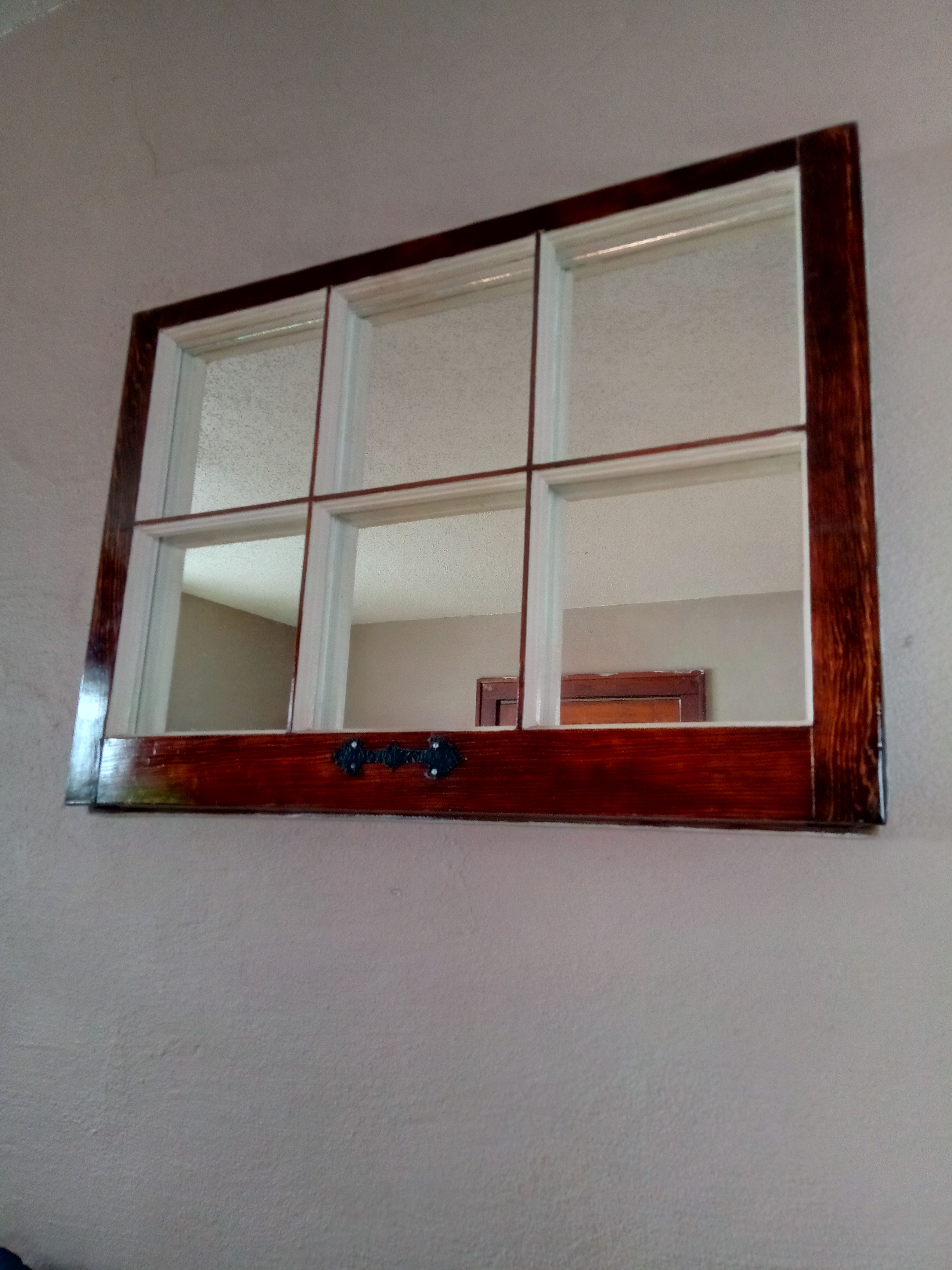 Antique mirrored window frame