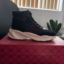 Tory Burch Women’s Good Luck Hiker Nappa  Leather Black Size-7