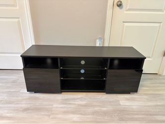 Black entertainment TV stand