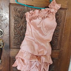 Peach Pink Vintage " Daisy" Short Dress Women's Small