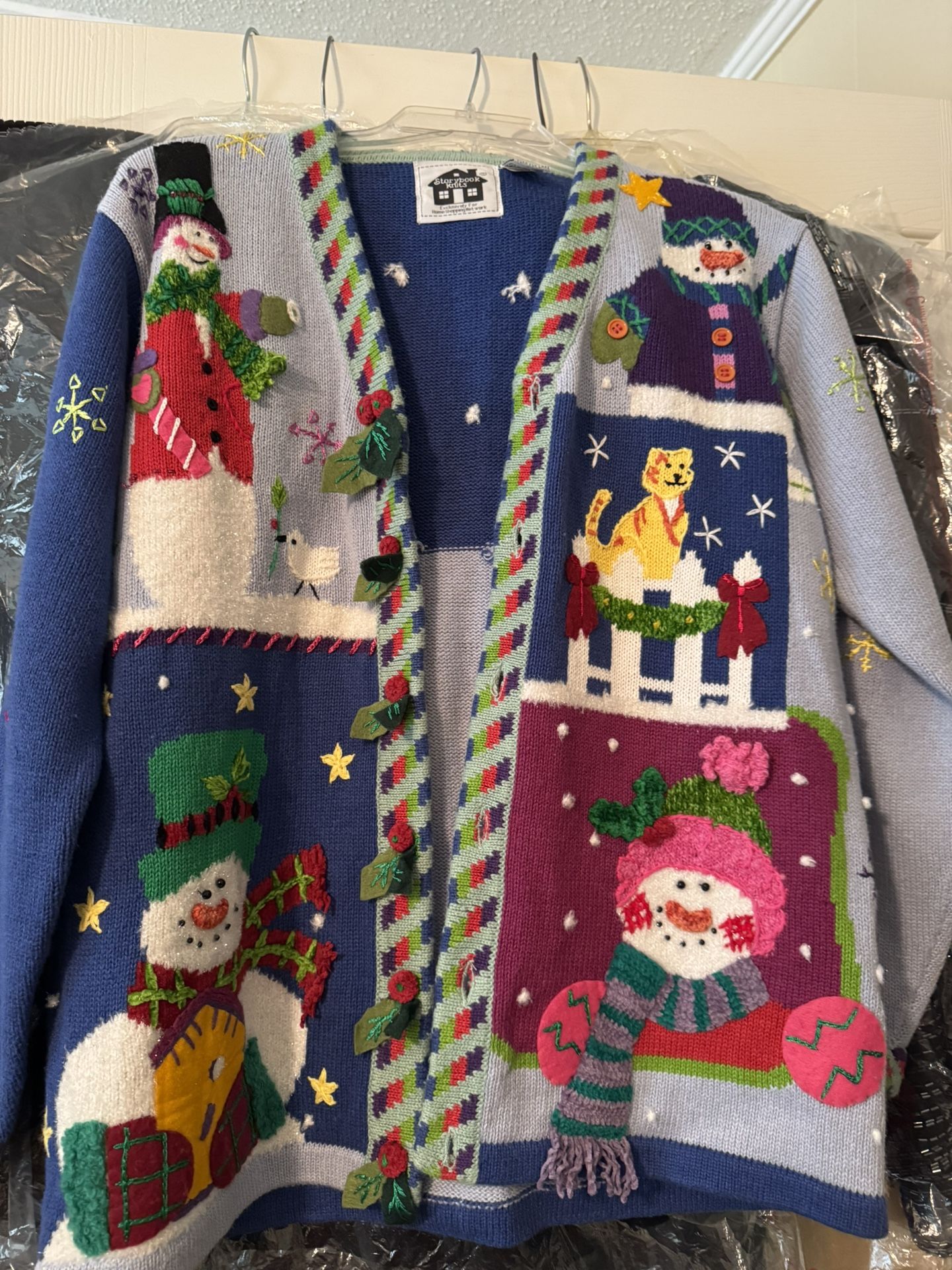 Vintage Storybook Knits Christmas Sweater Cardigan