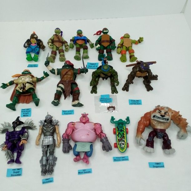 Mixed Lot Of 14 TMNT Action Figures Accessories Vintage 1991,93 Mirage-2018