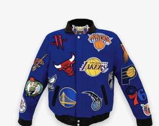 NBA All-Team Logo Varsity Jacket Blue
