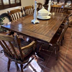 Dining Table W/6 Chairs, Including China Hutch