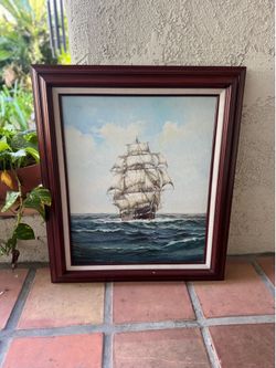 20th Century H. Myers Nautical Oil Painting