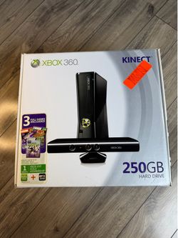 Xbox 360 Slim 250GB Kinect Open Box Complete NO Controller