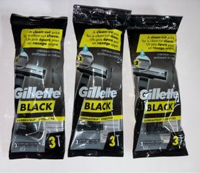 Gillette Black Disposable Razors 3-Pack x3