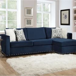 Brand New 5456 Melon Navy Sectional Sofa Available Today $599