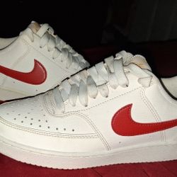 Woman Size 7 Nike Red And White