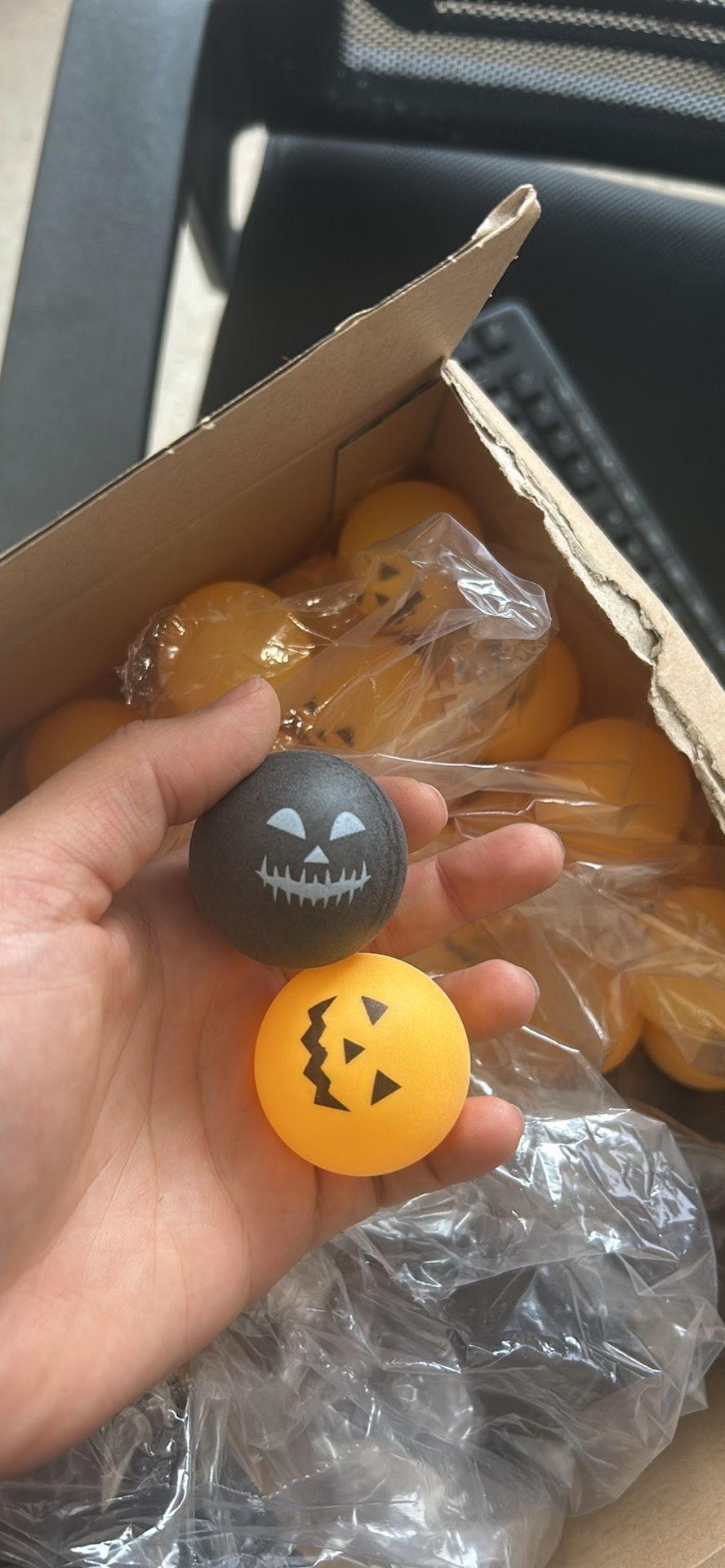 Black And Orange Ping Pong Balls