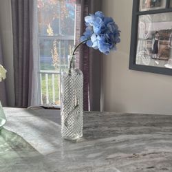 Glass Vase With Faux Flower 