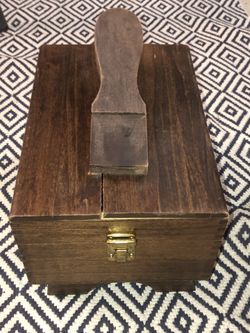 Valet Vintage Wood Shoe Box usa excelsior stamford conn 