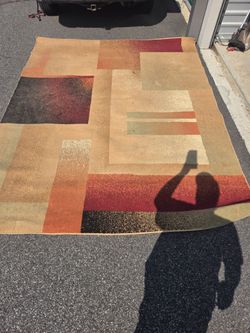 Large Area Rug Geometric Block Pattern