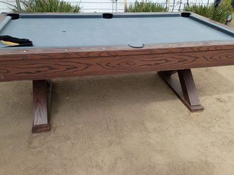 Pool Table with Wood Grain Frame