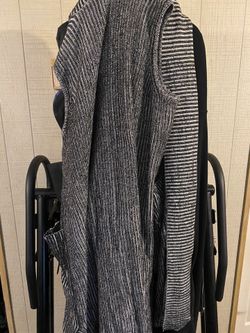 Isaac Mizrahi extra long open sweater vest