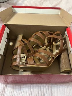 Brown Strappy Block Heel Sandals