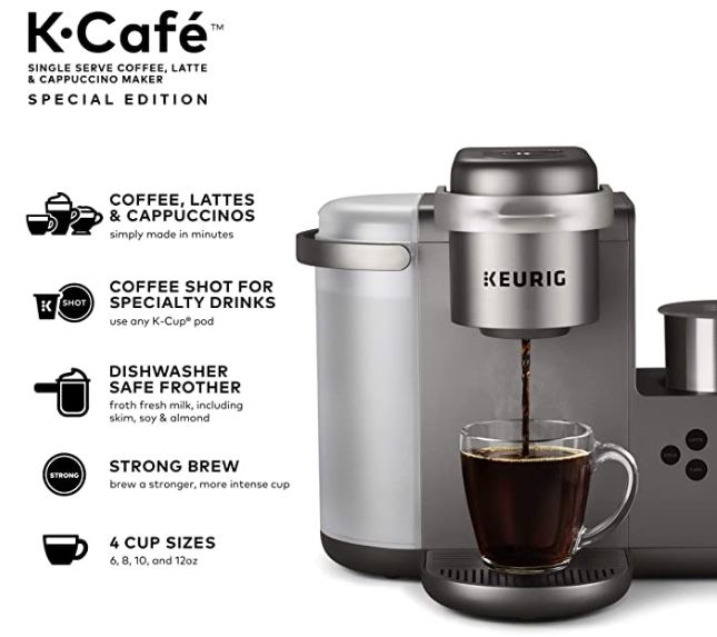 Brand New Keurig K-Cafe Special Edition Coffee Maker, Single Serve K-Cup Pod Coffee, Latte and Cappuccino Maker, Comes with Dishwasher Safe Milk Frot